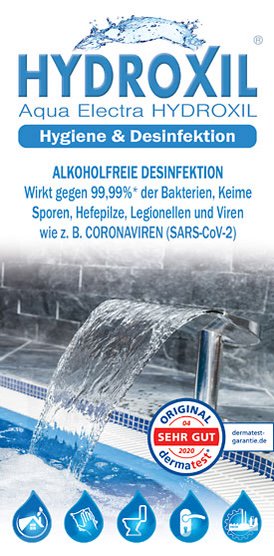 blauer Hydroxil-wasser-Flyer für Hygiene u. Desinfektion